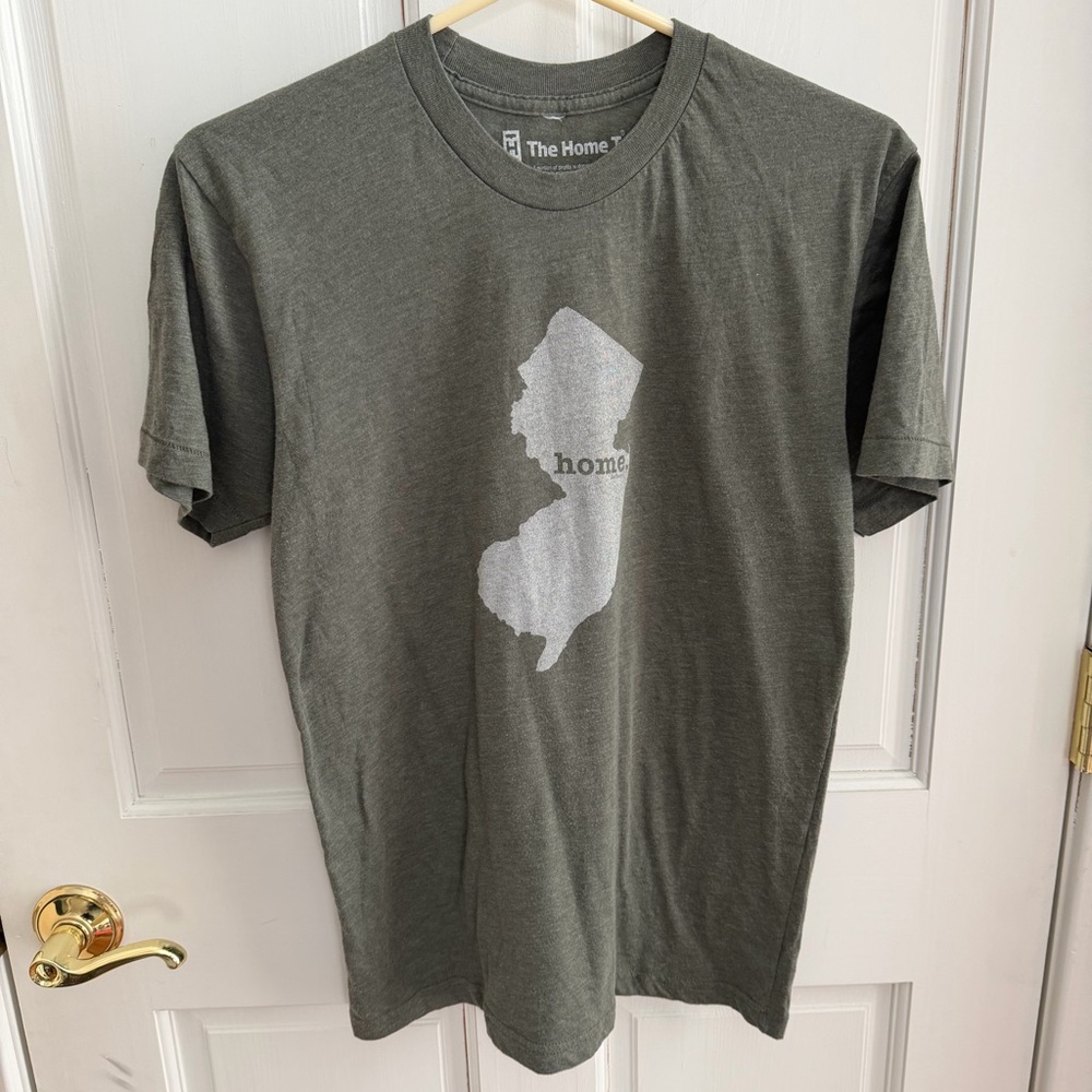 Unisex THE HOME T NEW JERSEY “Home” Tee in Dusty Green Made in the USA